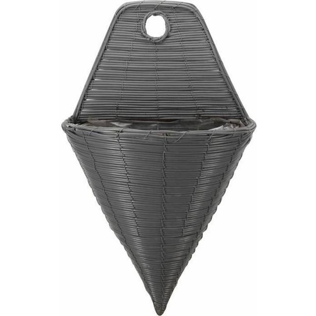 14in Slate Faux Rattan Wall Torch