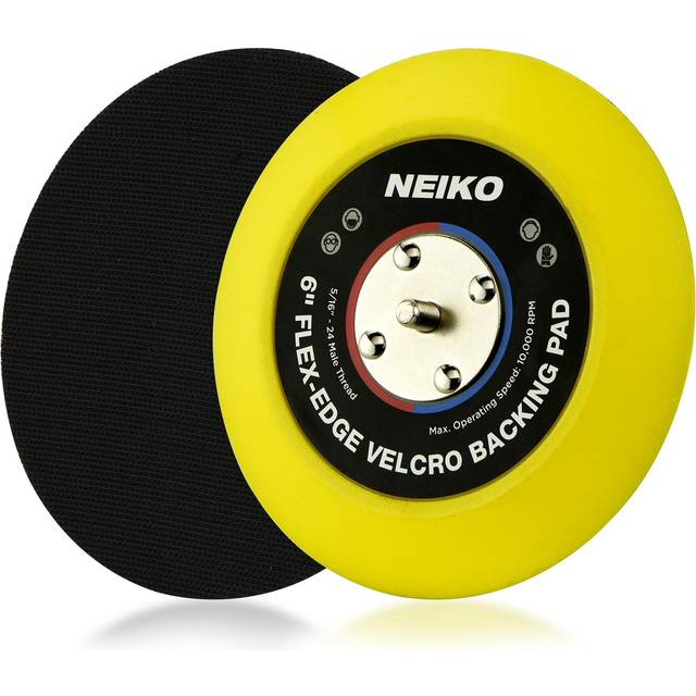 Neiko 30267A Flexible-Edge Hook-and-Loop PU Backing Pad for DA Sander Polisher Buffer  6 Inches by 5/16 Inches  24 Thread