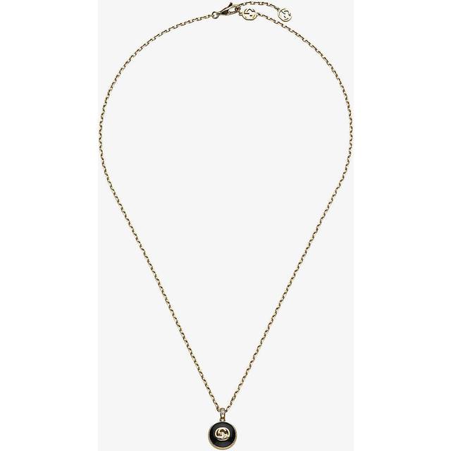 Gucci Womens Yellow Gold Interlocking G Logo-charm 18ct Yellow-gold, Diamond Necklace 41cm - YELLOW GOLD