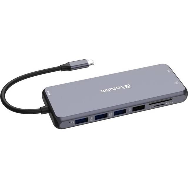 Verbatim USB C Hub 14-in-1, Multiport Adapter USB-C auf HDMI, VGA, RJ45, USBA-A und USB-C PD, mit SD Kartenleser, für Mac, MacBook Pro/Air, iPad Pro, Thinkpad, Windows Computer, Laptop und Co