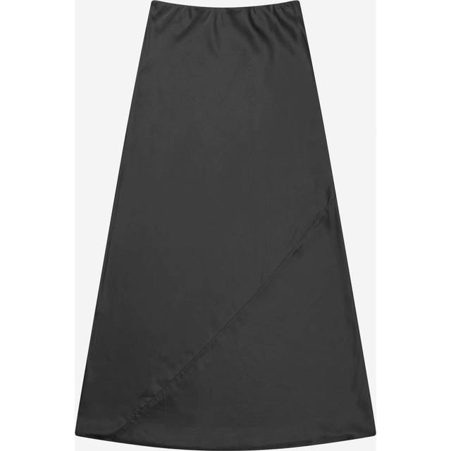 Munthe, Kjol, Dam, S, Elegant Svart Kjole med Skrå Sømmer - black (S)