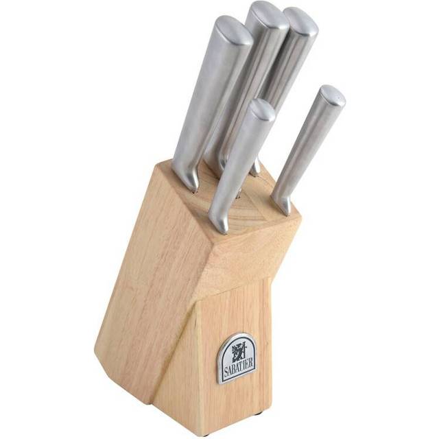 Sabatier Five Piece Knife Set With Wooden Storage Block
