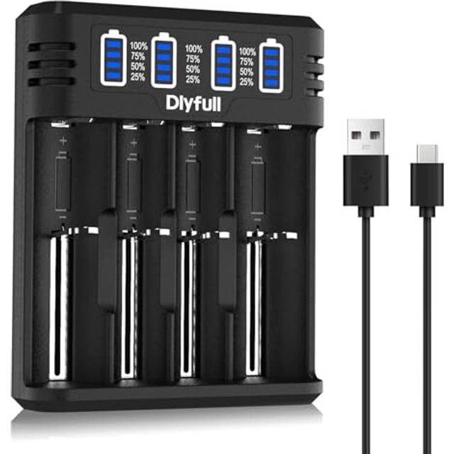 18650 Battery Charger Dlyfull Rechargeable Battery Charger for Ni-MH/CD AAAA AAA AA A SC C 3.7v Lithium 22650 21700