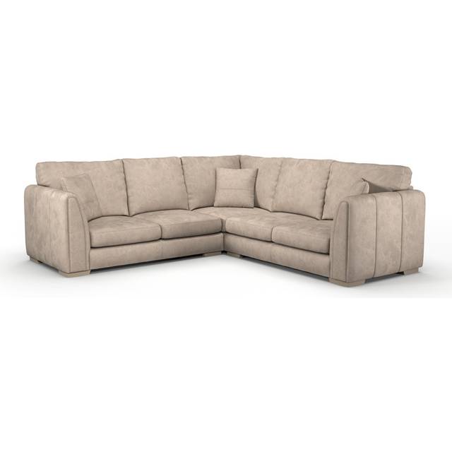 Bablu 5 Seater Faux Leather Corner Sofa - Mink (88.5cm H X 258cm W X 258cm D)