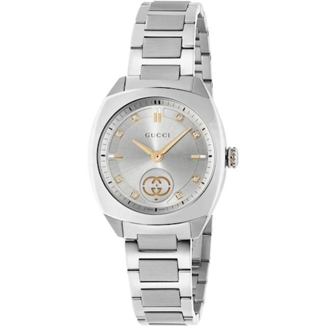 GUCCI Interlocking G Quartz 29MM Silver Diamond Dial Women's Watch YA142510 - 29 mm