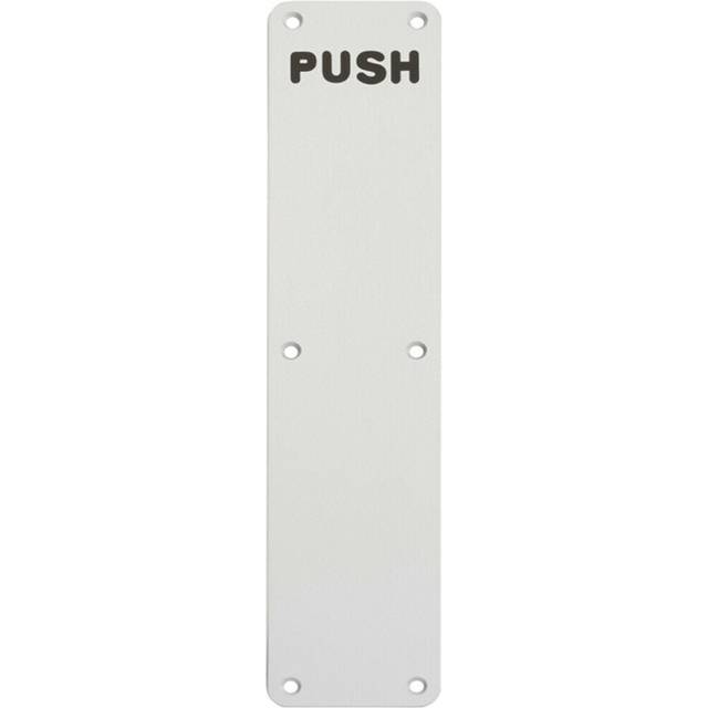 Push Engraved Door Finger Plate 350 x 75mm Satin Anodised Aluminium