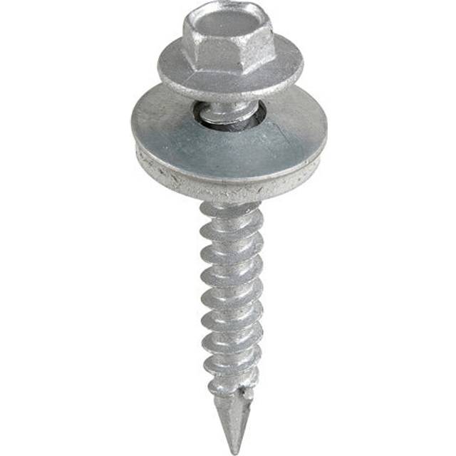 Slash Point Sheet Metal to Timber Screws Exterior Silver with epdm Washer - 6.3 x 25 - Timco