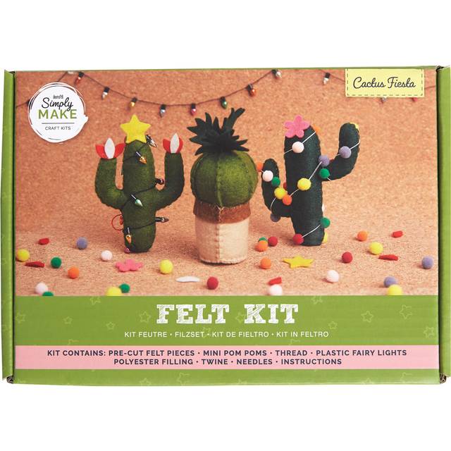 Simply Make - Felt Cactus - Set Of 3 Sewing Gift Decoration Flower Present