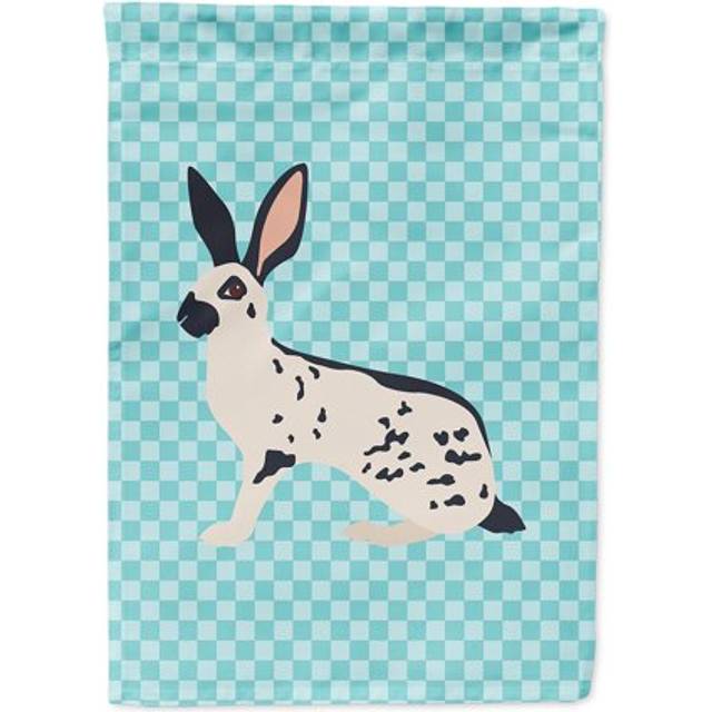 Caroline's Treasures BB8135GF English Spot Rabbit Blue Check Garden Flag  Size  Multicolor