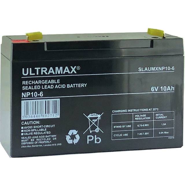 Maplin Plus NP10-6 6V 10AH 20HR (AS 12AH) Sealed Lead Acid Rechargeable Battery