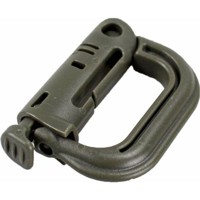 (a-AG) Shackle Carabiner Army D-ring Clip Molle Webbing Plastic Backpack Buckle Snap Lock Camp Hike Mountain climb Outdoor