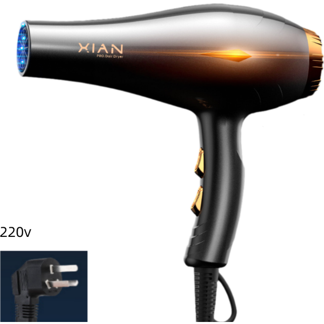 (Black) Dryer High Hair Power High Wind Speed Hair Salon Style Household Use 2200w 220v