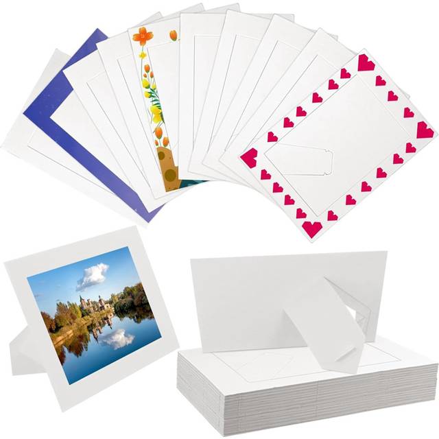 30 Pack Paper Picture Frames, Standing White Cardboard Photo Frames