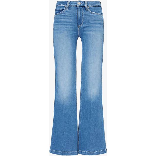 Paige Womens Starlet Genevieve Faded-wash Flared-leg High-rise Denim-blend Jeans 26 - STARLET