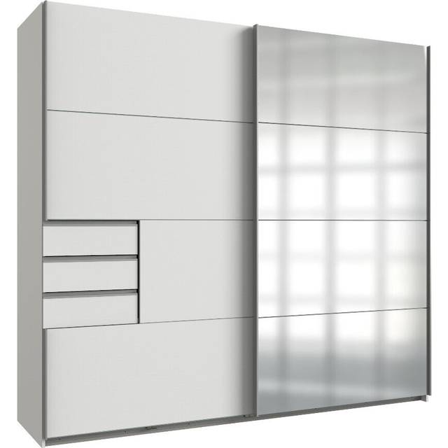 Barbuda 2 Door Sliding Wardrobe - Clear (216cm H x 200cm W x 65cm D)
