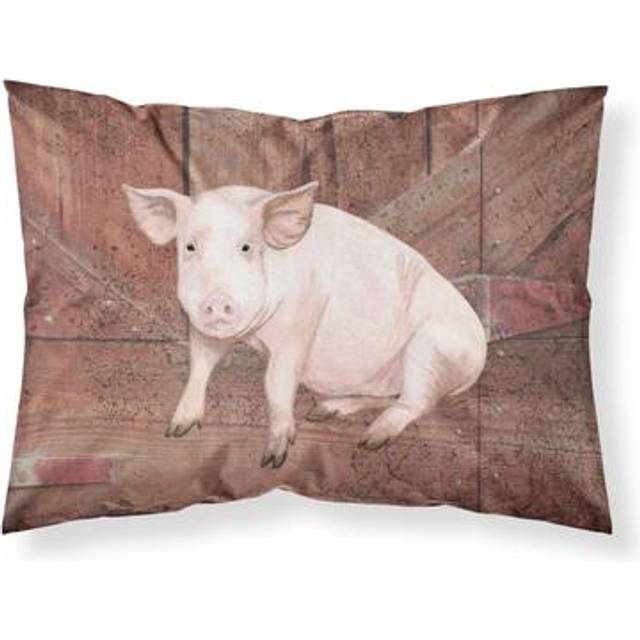"""""Caroline's Treasures SB3072PILLOWCASE Pig At The Barn Door Moisture Wicking Fabric Standard Pillowcase  Large  Multicolor"""""