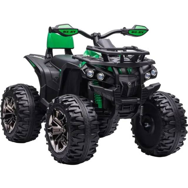 HOMCOM Elektrisk Quad för barn, 12 V 10 Ah barn fyrhjuling med framåt- och bakåtfunktion, 2 motor, USB-port, MP3-musikspelare, barnfordon med strålkastare 3–8 km/h, för 3–5 år, gul