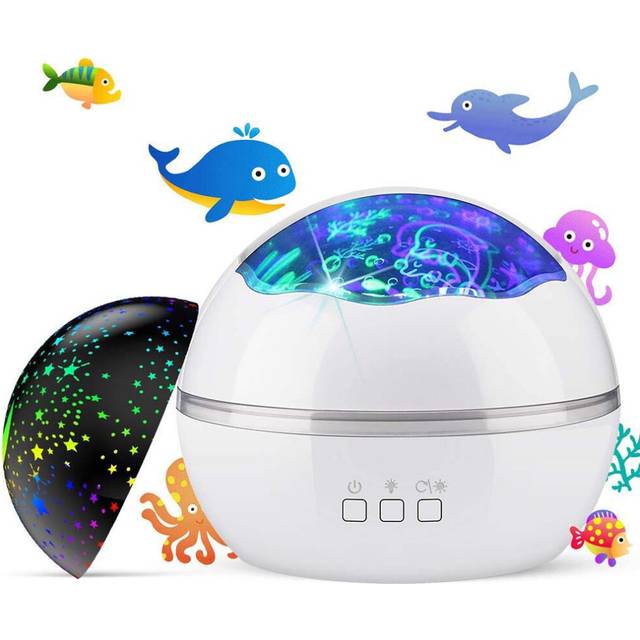 Star Projector Children'S Night Light, Novel Moon Star/Marine Animal Night Light