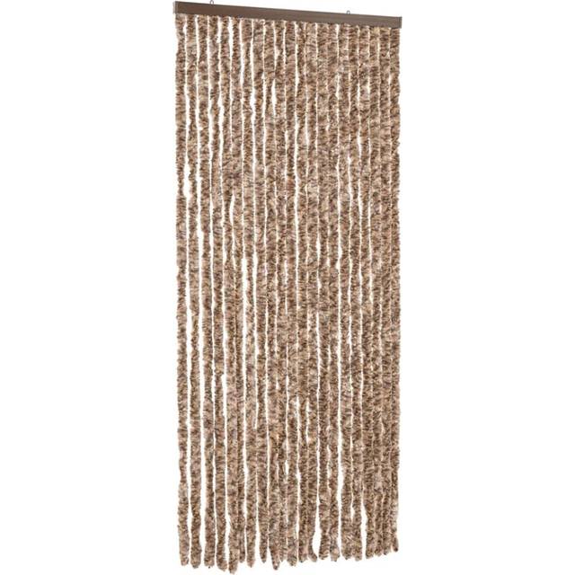 vidaXL Fly Curtain Beige and Dark Brown 100x200 cm Chenille