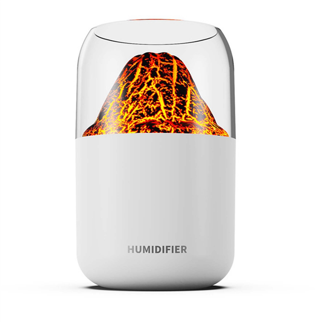 Humidifier Cool Flame Lamp Mini Silent Desktop Ambient Aromatherapy Machine White