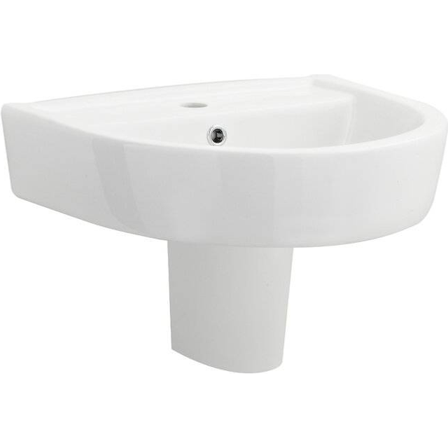Nuie Provost 520x450 1th White Basin &amp; Semi Pedestal - CPV004