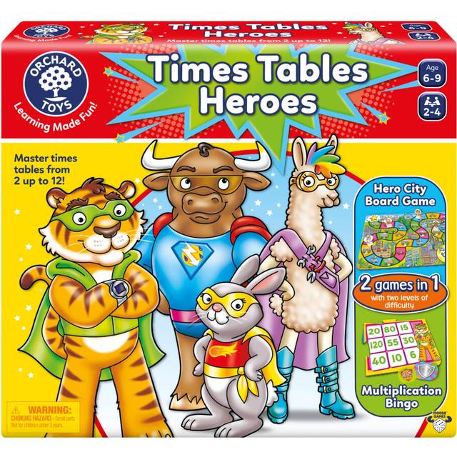 Orchard Toys Moose Games Times Tables Heroes. an exciting Multiplication Game, Superhero Play. for Ages 6-9 and for 2-4 Players
