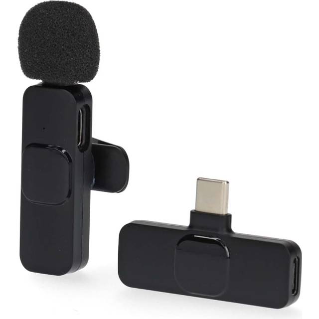Nedis trådlös lavaliermikrofon med USB-C mottagare och lång batteritid