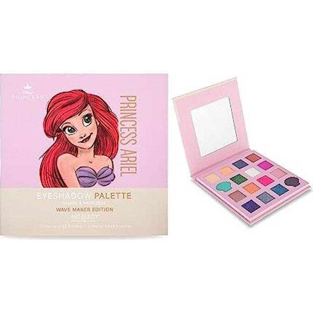 Disney Pure Princess Ariel Little Mermaid Sixteen Shade Palette With Mirror, Self-Care Cosmetic Gift