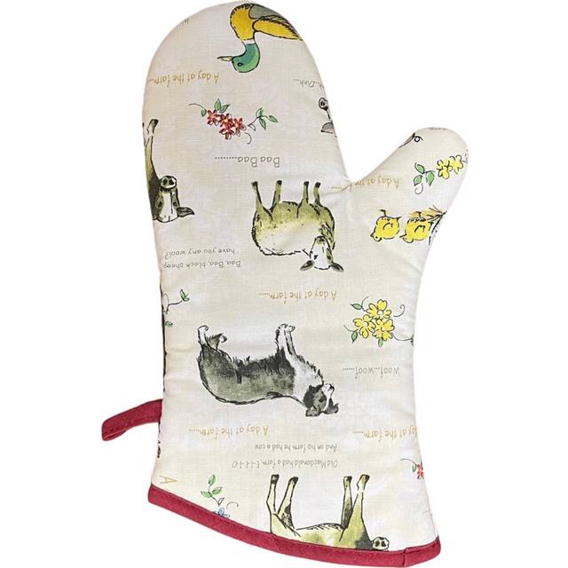 (Farm) Assorted Design Quilted Gauntlet Pot Holder Oven Glove Mitt
