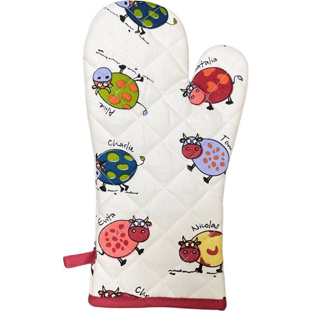(Cows) Animal Themed Quilted Gauntlet Pot Holder Oven Glove Mitt