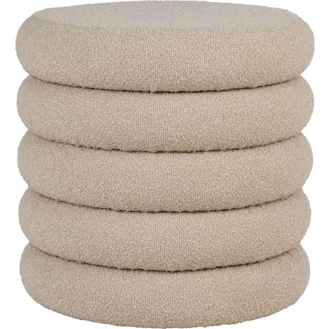Brooklyn puff bouclé lagring Ø44cm beige.