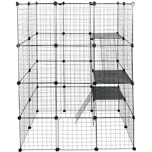 Gr8 Home Large 4 Tier Cat Cage Playpen Enclosure, Black