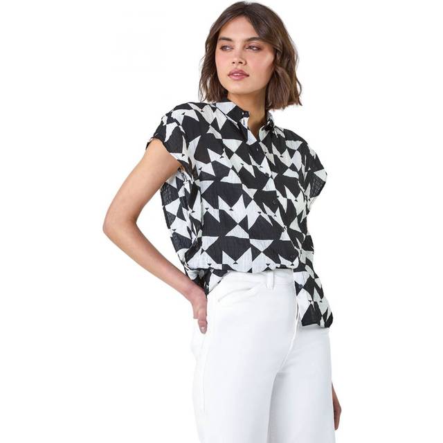 Roman Womens Short Sleeve Blouse - Black - Size 12 UK