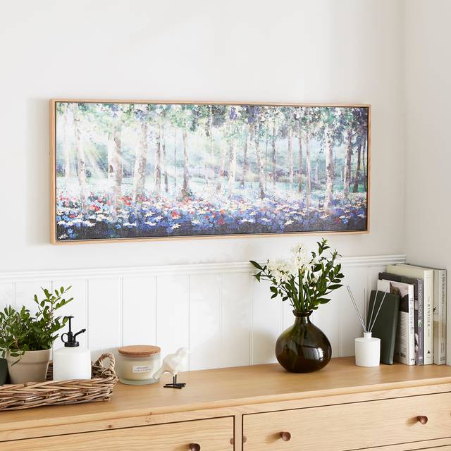 Sunbeam Meadow Framed Canvas - Multicolor