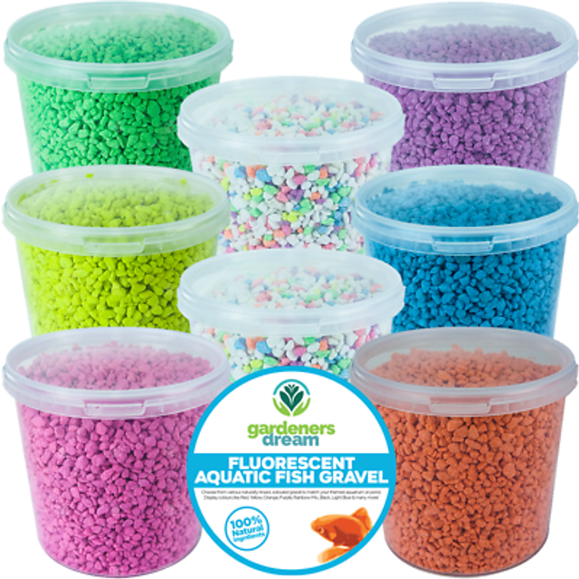 GardenersDream Fluorescent Aquatic Gravel - Orange (Tubs) Size: 1L