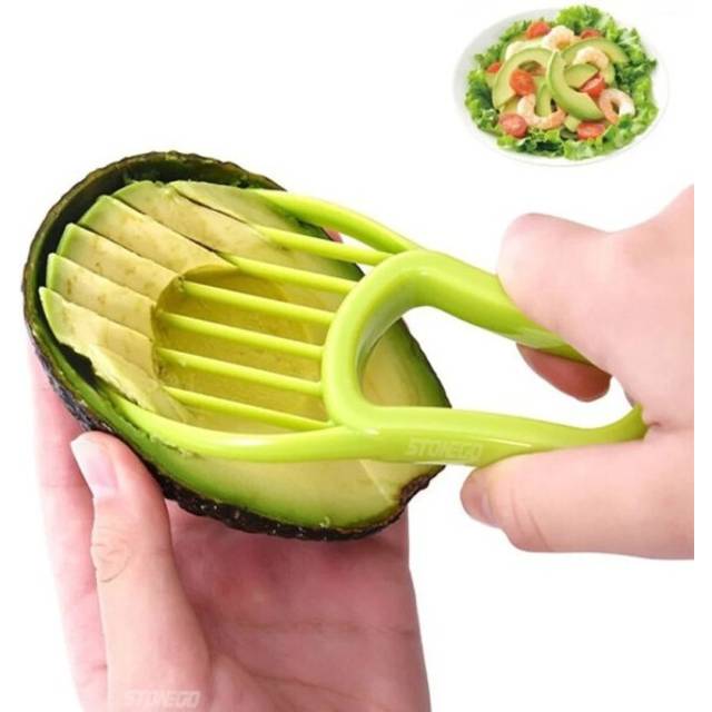 3 In 1 Avocado Slicer Shea Corer Butter Fruit Peeler Cutter Pulp Separator Plastic Knife Kitchen Vegetable Tools