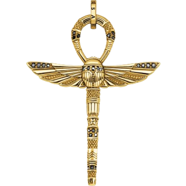 THOMAS SABO Rebel Gold Plated Ankh With Scarab Pendant - gold