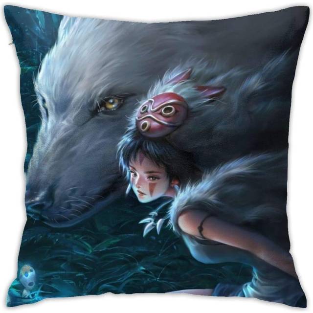 Princess Mononoke Throw Pillow Covers 18 X 18 Inch, Pillow Case Modern Cushion Cover Square Pillowcase Decoration.
