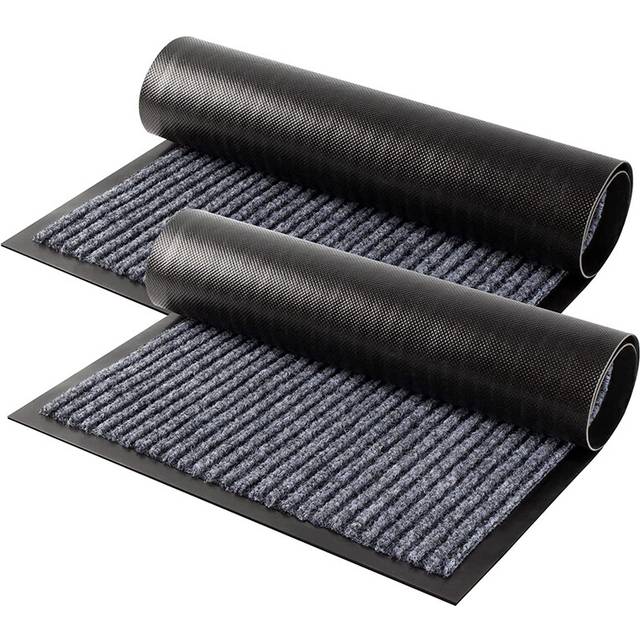 2Pcs Striped Door Floor Mat,Waterproof&Dirt Mat Non-,Easy to Clean,for Shoe Scrapers,Indoor Outdoor Rug