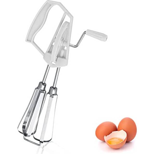 Rotary Hand Whisk,Egg Beater,Stainless Steel Manual Whisk,Egg Whisk Hand-Held Egg Beater,Manual Rotary Kitchen Mixer Hand Push Whisk Blender Cooking
