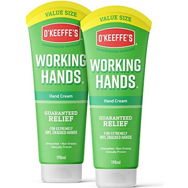 O'Keeffe's Working Hands Value Tube, 190ml (2 Pack) â Hand Cream for Extremely Dry, Cracked Hands | Non-Greasy,