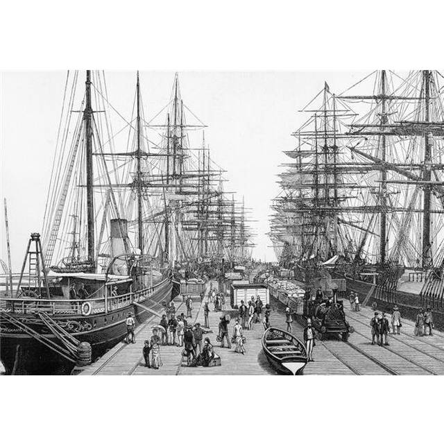 Melbourne Victoria Australia Railway Pier At the Port From Australian Pictures Published by the Religious Tract Society Poster Print, 17 x 12