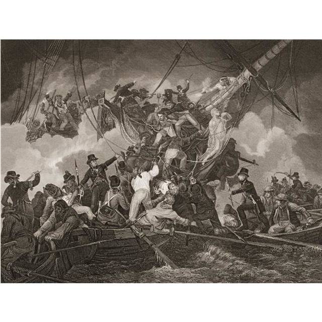 The Cutting Out of The Corvette La Chevrette From The Bay of Camaret On The Poster Print, 17 x 13