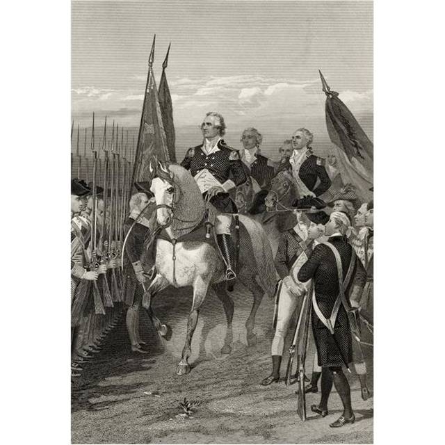 George Washington 1732 to 1799 Taking Command of the Army 1775 After Alonzo Chappel From Life & Times of Washington Vo Poster Print, 22 x 32