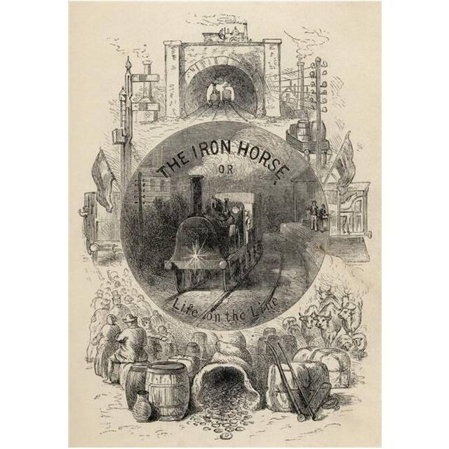 Posterazzi DPI1903552 Title Page to The Iron Horse Or Life On The Line By R.M. Ballantyne Published 1884 Poster Print, 12 x 17