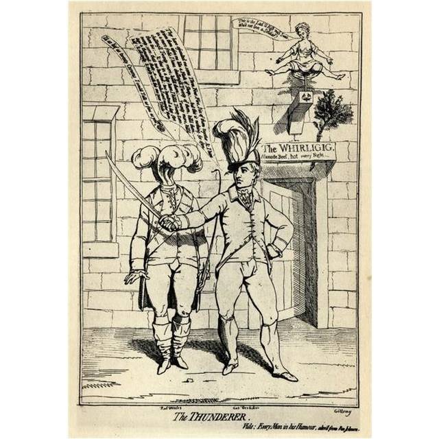 The Thunderer A Contemporary Satirical Cartoon Concerning the Prince of Wales Colonel Tarleton & Their Mutual Lover Mr Poster Print, 12 x 17