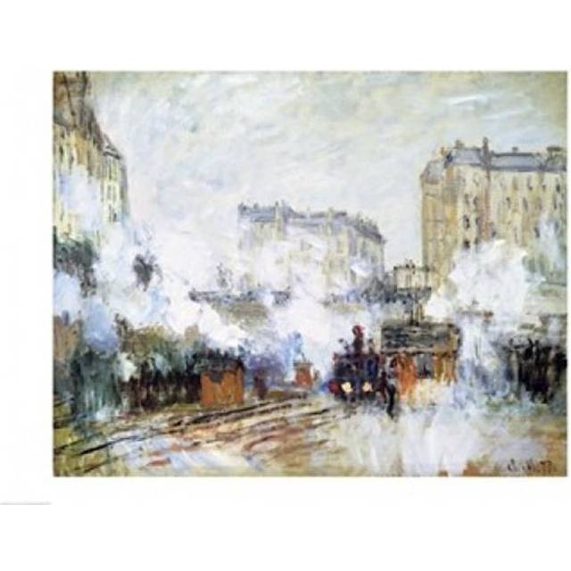 Exterior of The Gare Saint-Lazare Arrival of A Train Poster Print by Claude Monet - 24 x 18 in.