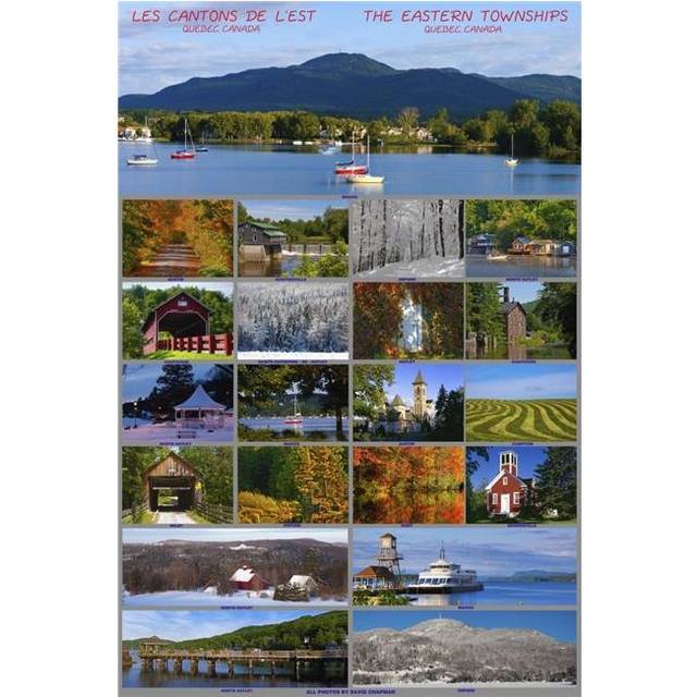 Composite of Photographs From Various Seasons in The Eastern Townships - Quebec Canada Poster Print - 12 x 19 in.