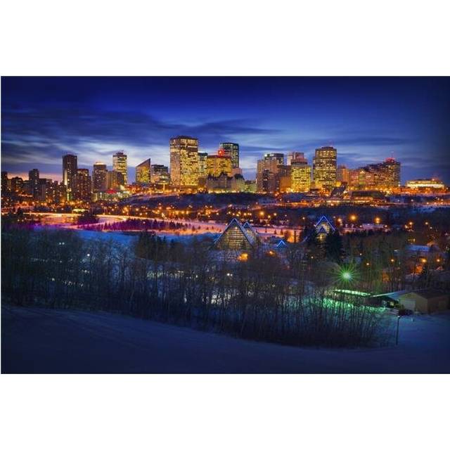 Edmonton Winter Skyline Poster Print by Corey Hochachka, 34 x 22 - Large
