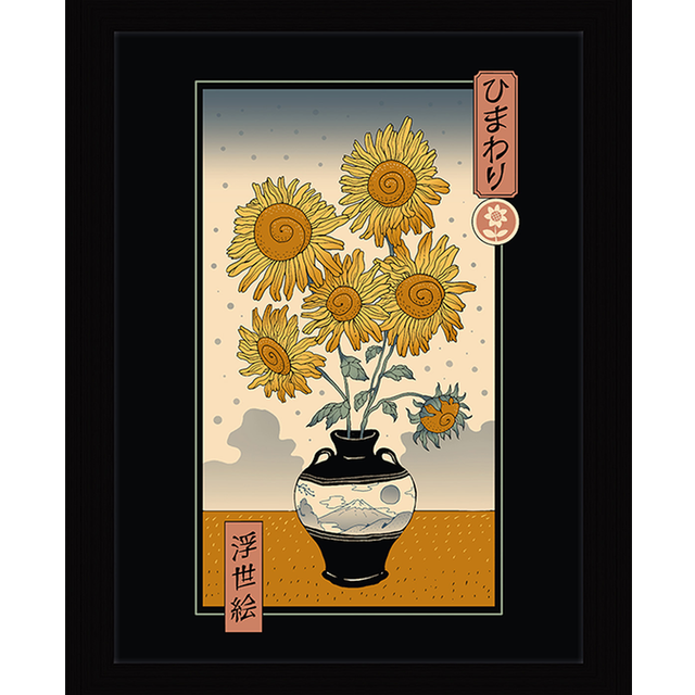 Vincent Trinidad (Sunflowers Ukiyoe) Framed 30 x 40cm Print